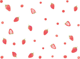 水彩いちごの背景