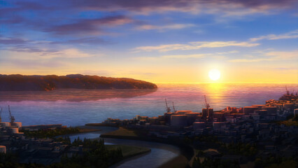 Anime background landscape wallpaper old village, old city, old street, isekai, unreal