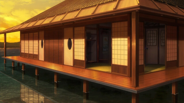 Anime background landscape wallpaper old village, old city, old street, isekai, unreal