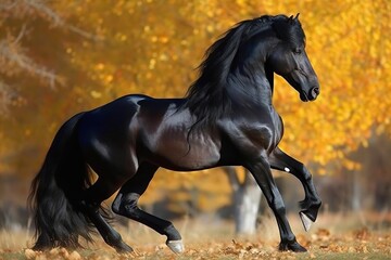 Obraz na płótnie Canvas Image of black figure of a horse made with generative AI