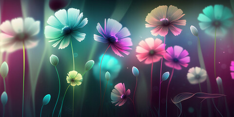 Beautiful flowers graphic design. spring season background.