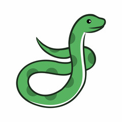 Cute snake on a white background. Vector illustration in cartoon style.