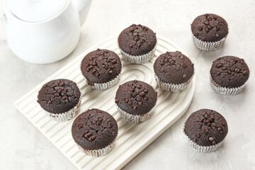 Delicious Chocolate Muffins with choco chips
