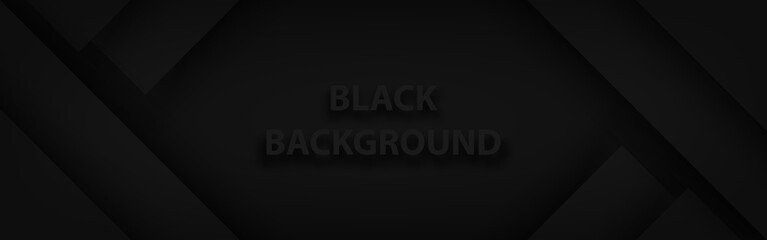 Black background in geometric 3d design. Top view. Vector illustration.