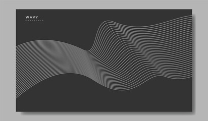Wavy grey line background template copy space for banner design