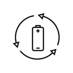 Editable Icon of Battery Recycle, Vector illustration isolated on white background. using for Presentation, website or mobile app