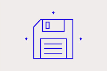 Geometric concept of floppy disk vector illustration in a flat style for website, mobile app, banner, ui ux, web design, business, marketing, landing, infographics, mockup,development	
