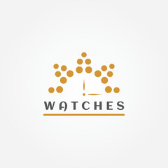 Watch symbol logo collection for company business. Creative modern design time clock symbol device watches. Circle watched symbol hour, minute logo illustration