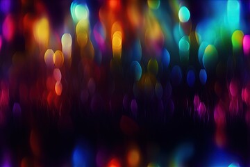 colorful blurred lights on a dark background. Generative AI