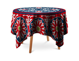 table ramadan fabric traditional red islamic pattern