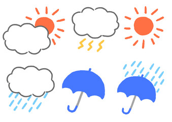 天気アイコン　手描き