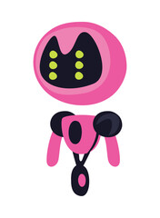 flat pink robot