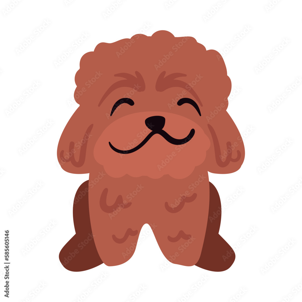 Sticker flat brown dog