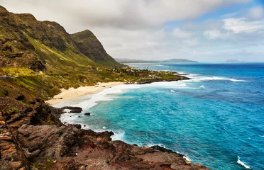 Fototapeten View looking at Makapu'u coastline on  the Windward side of Oahu, Hawaii © Pamela Au