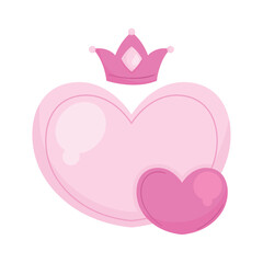pink heart with crown