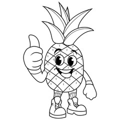 Cartoon pineapple giving thumbs up