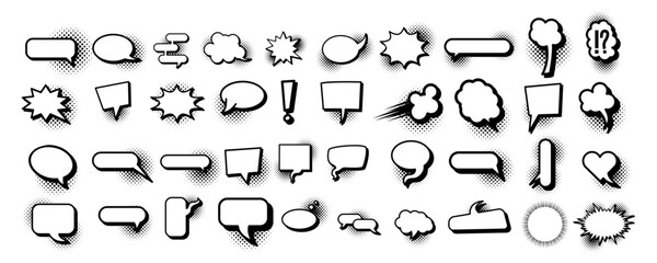 Comic text bubble vector graphic clipart design