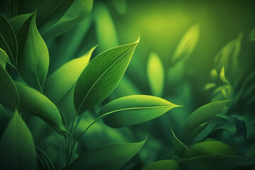 Obraz premium Fresh beautiful green nature wallpaper background.