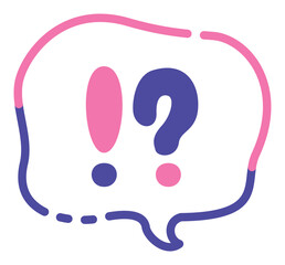 漫画のセリフ風はてなマークのベクターイラストアイコン_漫画風記号アイコン