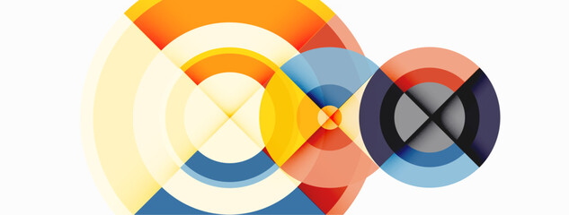 Obraz premium Circles with shadows trendy minimal geometric composition abstract background