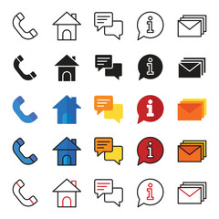 Contact us icons pack.