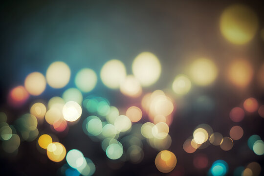 Defocused background, soft bokeh, blurred lights