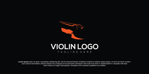 Violin Viola Fiddle Cello Piano Double Bass Music Instrument logo design