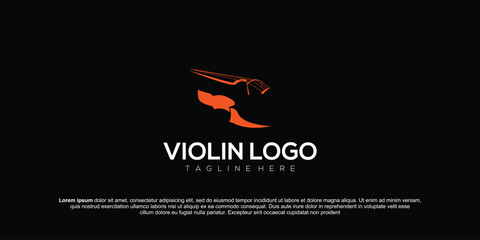 Violin Viola Fiddle Cello Piano Double Bass Music Instrument logo design © doane