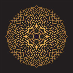Fototapeta na wymiar Luxury Golden Mandala Decorative Pattern Background