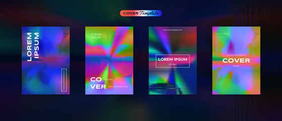 Futuristic 80s cover design funky retro vibrant back to the future theme collection vector background for flyers, banners, posters, invitations, gift cards, brochures