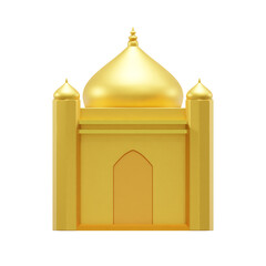 Mosque, golden decoration, for mockup, template muslim islamic banner, idul  fitri, eid mubarak, Eid Al-Fitr, ramadhan, icon, hd,  premium quality, alpha background, PNG