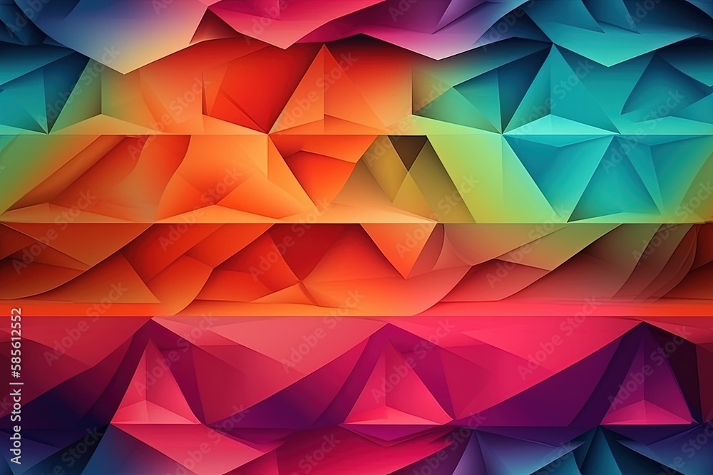 Poster vibrant triangle pattern abstract background. generative ai
