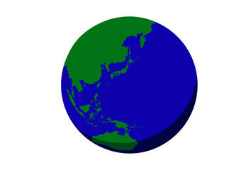 東アジア側の地球