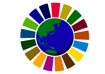SDGsのカラーと東アジアの地球