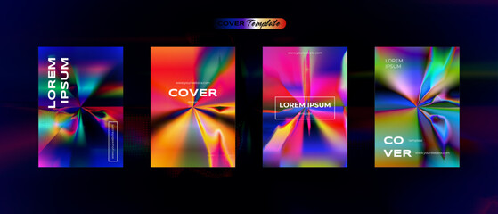 Futuristic 80s cover design insight retro vibrant back to the future theme collection vector background for flyers, banners, posters, invitations, gift cards, brochures
