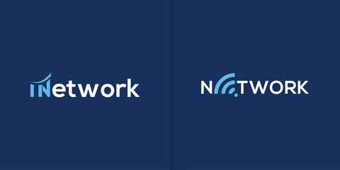 Network logo. Word mark brand logo. Abstract technology logo. Digital logo