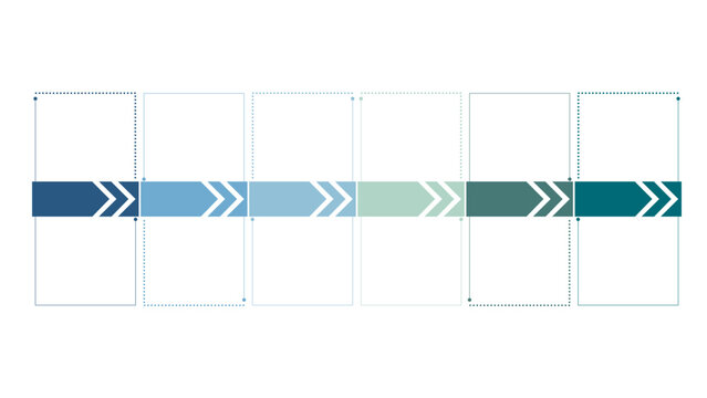 Blank company milestones timeline infographic template with pointer as vector can be used for workflow layout, diagram, annual report, web design. Business concept with 6 options, steps or processes.