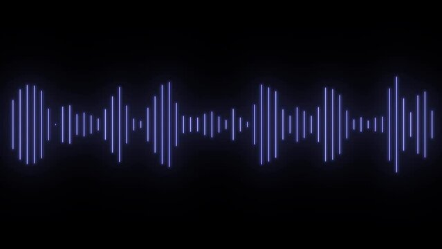 Waveform Audio. Abstract sound waves background. 3D rendered looping animation with alpha channel.
