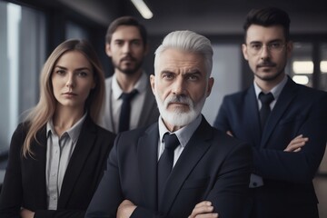 Portrait of business people standing in the office, created with Generative AI