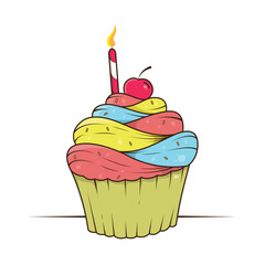 birthday cupcake with candle