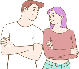 cartoon young couple love day understanding.png