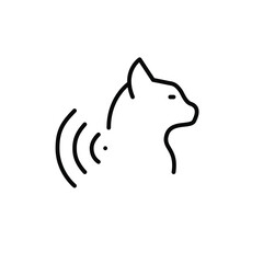 Cat identification microchip. Veterinary and pet registry implant. Pixel perfect, editable stroke line icon