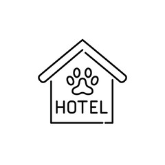 Pet boarding and daycare services. Pixel perfect, editable stroke line icon