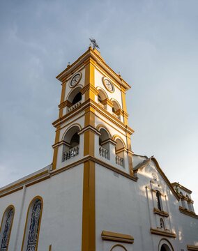 bell tower of the church of the holy sepulchre in Villeta Cundinamarca Colombia