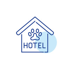 Pet hotel. Boarding and daycare services. Pixel perfect, editable stroke icon