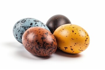 three eggs arranged in a row. Generative AI