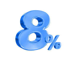 Blue 8 Percent Sale Off Discount 