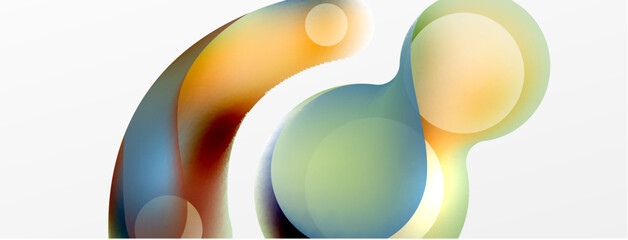 Fluid abstract background. Liquid color gradients composition. Round shapes and circle flowing design for wallpaper, banner, background or landing