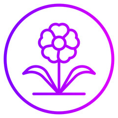 growing plant gradient icon