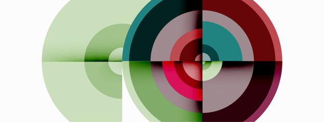 Fototapeta premium Circles with shadows trendy minimal geometric composition abstract background